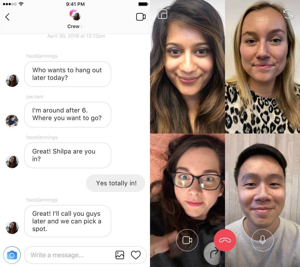 videollamadas en Instagram