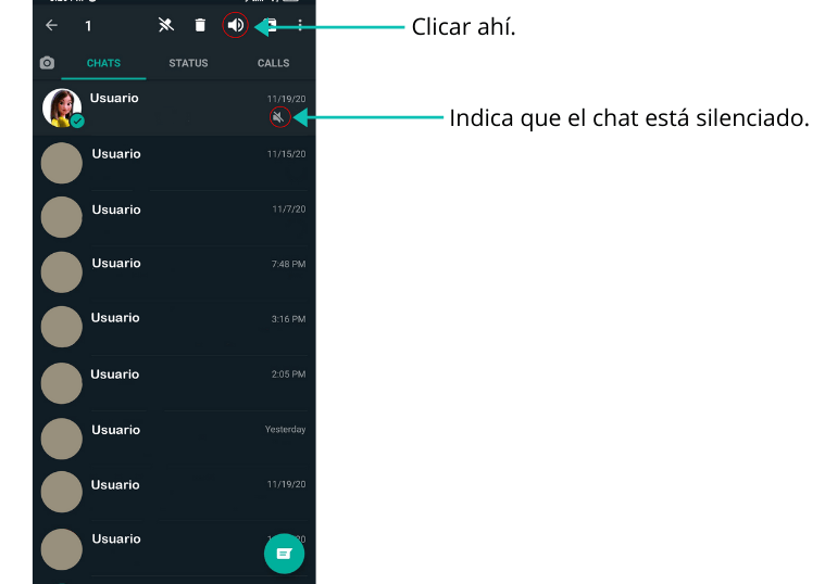 Desilenciar un chat de whatsapp