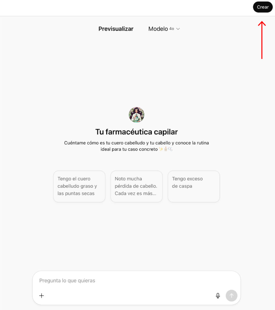 Guardar GPT personalizado